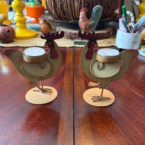 Set of 2 Roster Tea Light Holders
